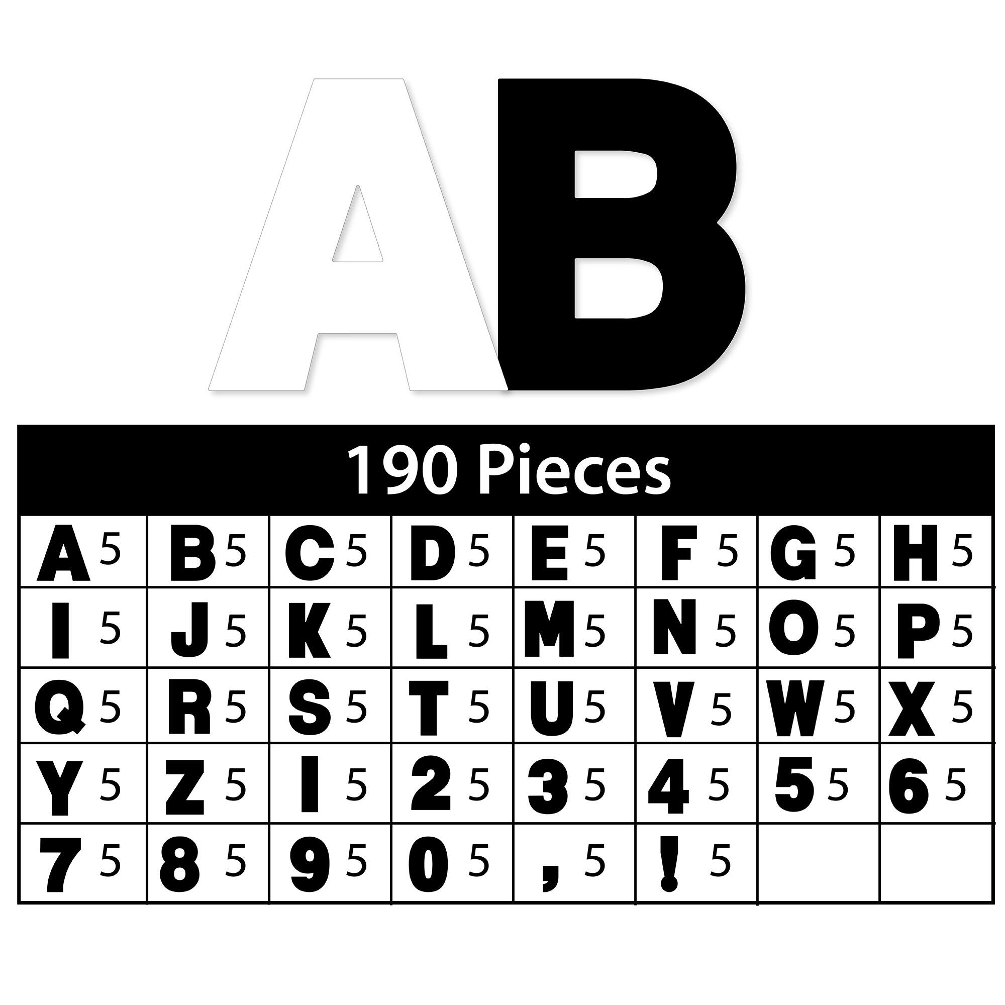 ArtSkills® 4" Black & White 190 Piece Paper Poster Letter Set